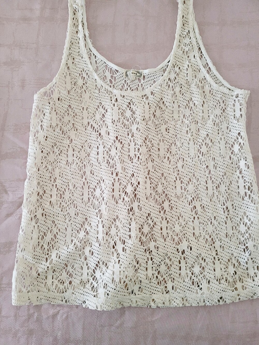 Kirra White Crochet Tank Top – Openwork Sleeveless Knit